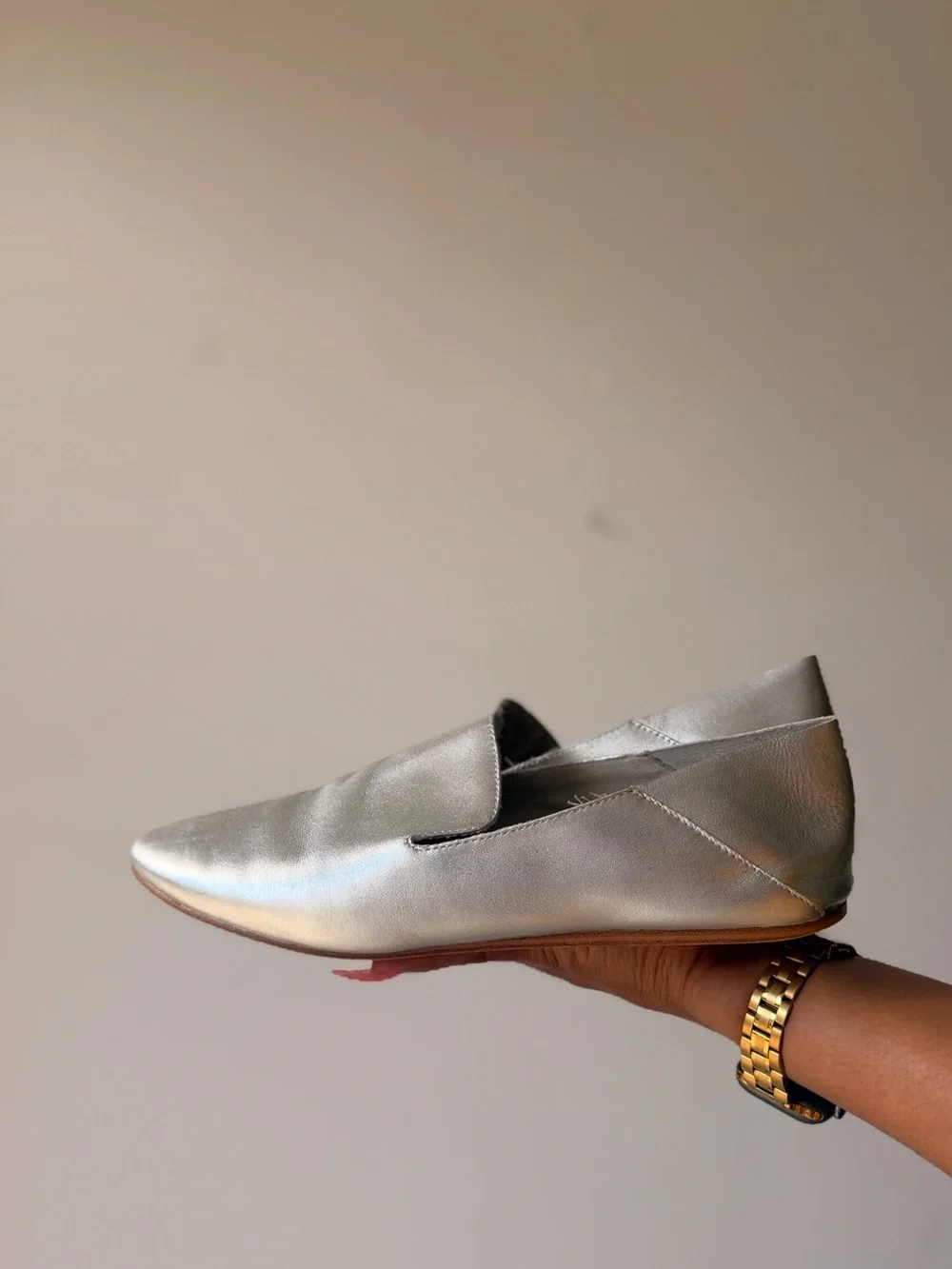 Aldo Metallic Silver Slip-On Loafers